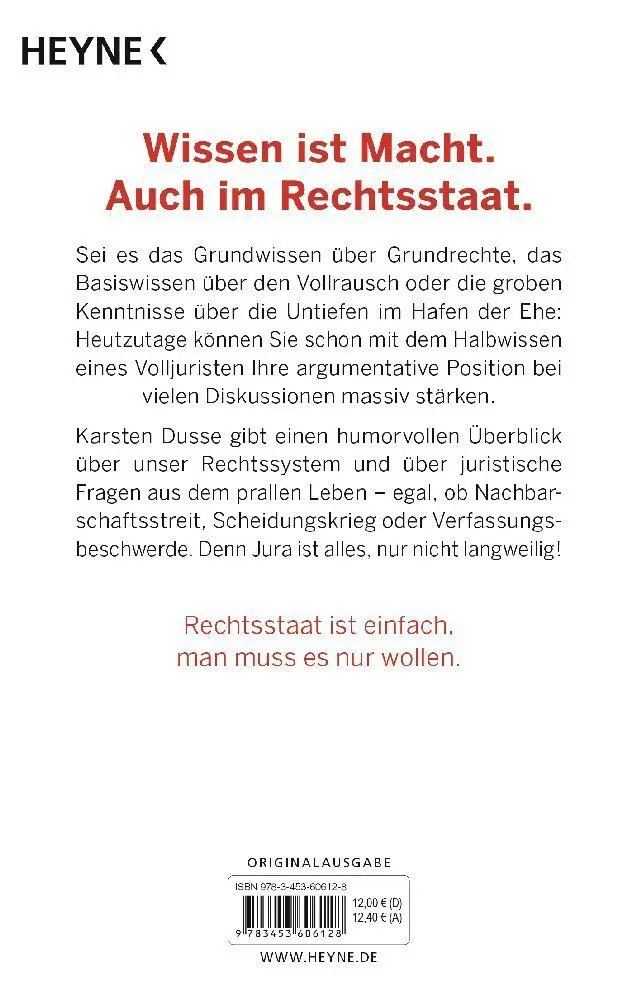 Bild: 9783453606128 | Halbwissen eines Volljuristen | Karsten Dusse | Taschenbuch | 320 S.