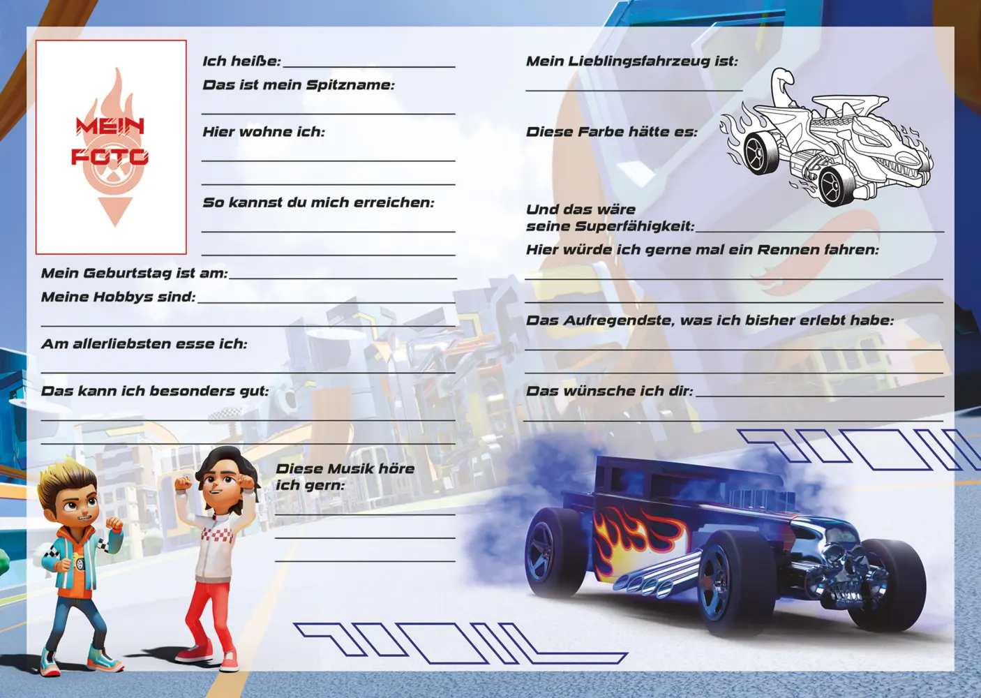 Rückseite: 9783833246128 | Hot Wheels(TM) Let's Race: Meine Freunde | Freundebuch | Panini | Buch