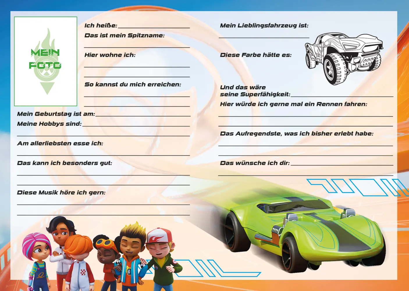 Bild: 9783833246128 | Hot Wheels(TM) Let's Race: Meine Freunde | Freundebuch | Panini | Buch