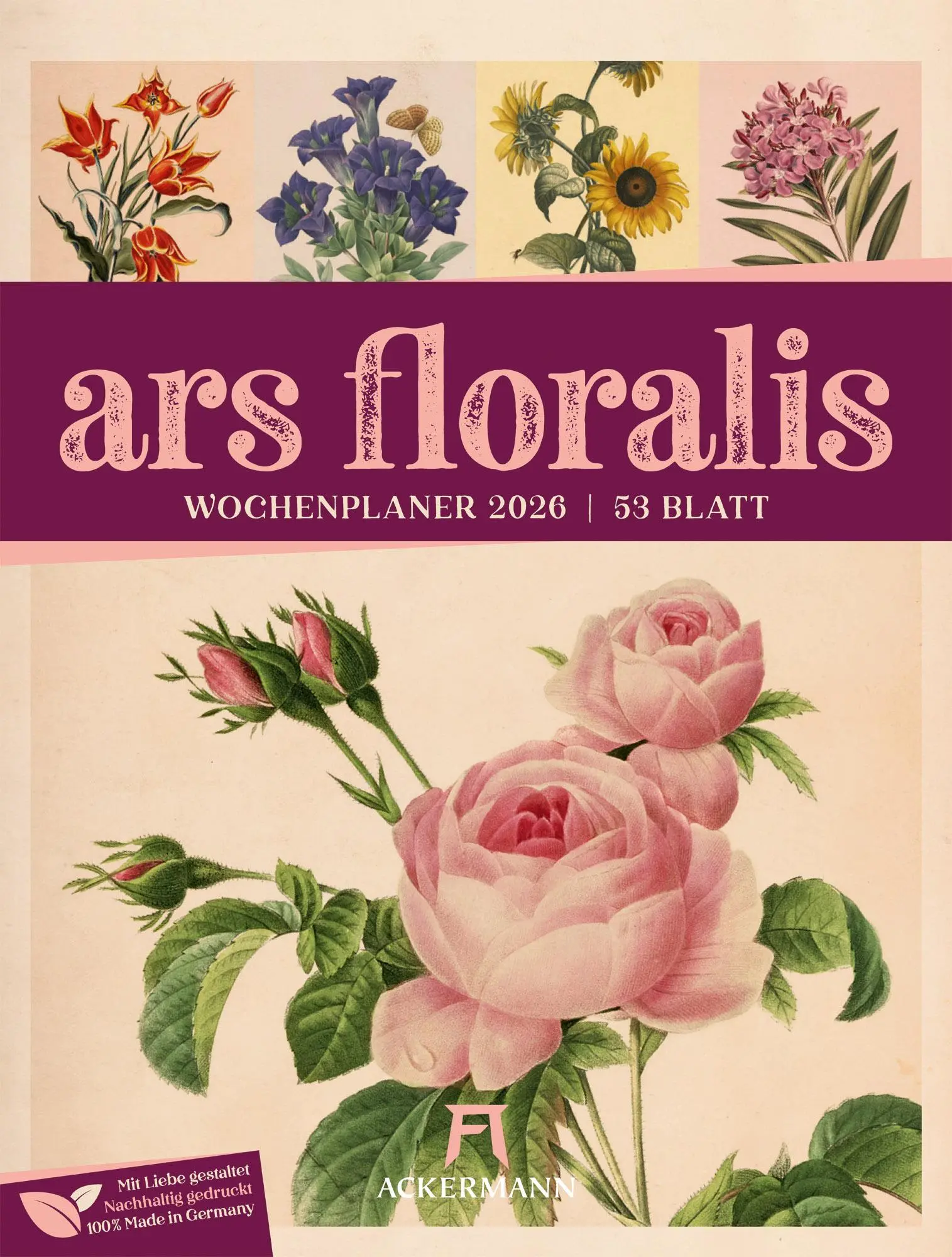 Cover: 9783838436128 | Ars Floralis - Vintage-Wochenplaner Kalender 2026 | GmbH | Kalender