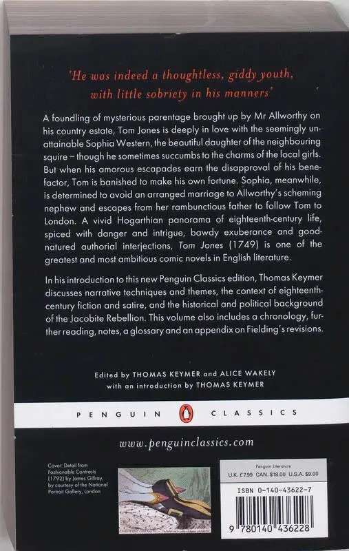 Rückseite: 9780140436228 | The History of Tom Jones, a Foundling | Henry Fielding | Taschenbuch