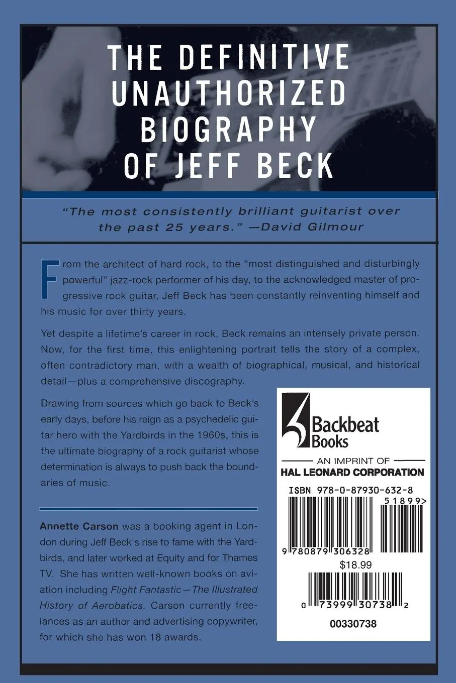 Rückseite: 9780879306328 | Jeff Beck | Crazy Fingers | Annette Carson | Taschenbuch | Englisch