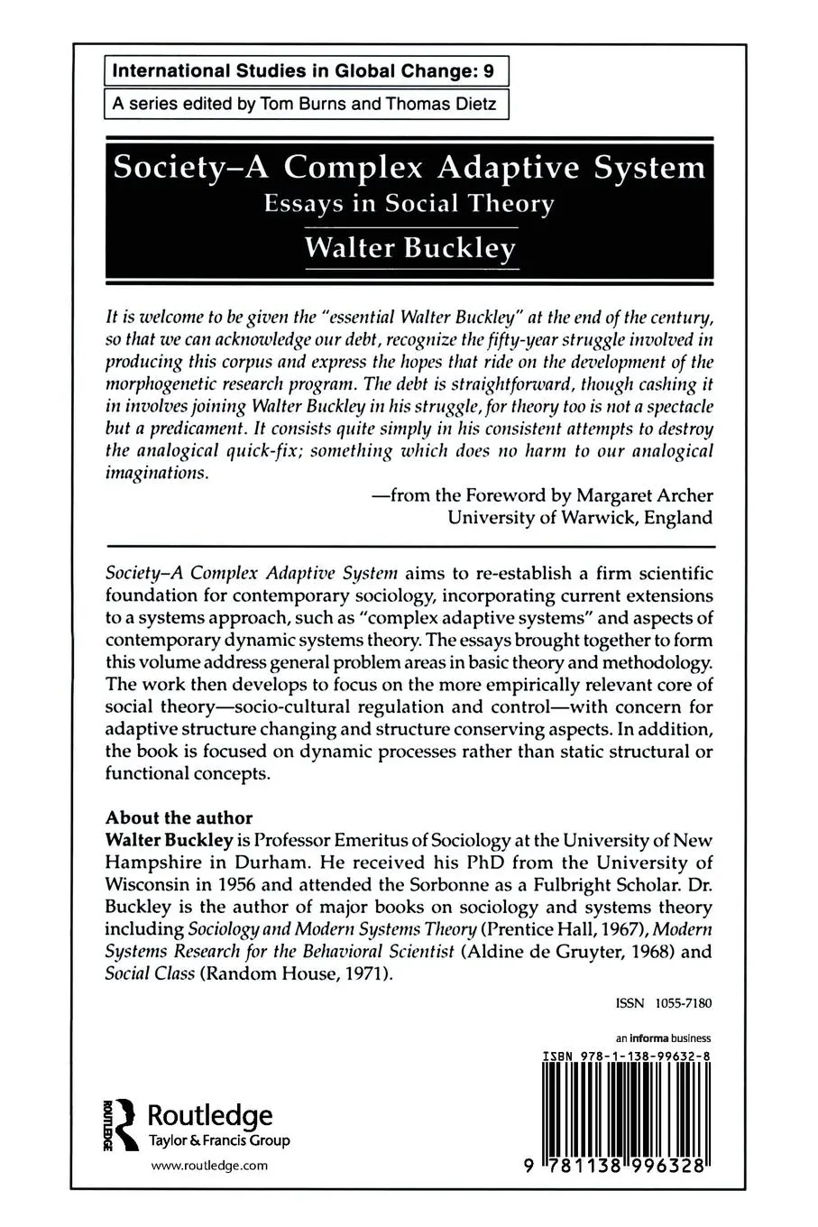 Rückseite: 9781138996328 | Society | Walter Buckely | Taschenbuch | Englisch | 2019 | Routledge