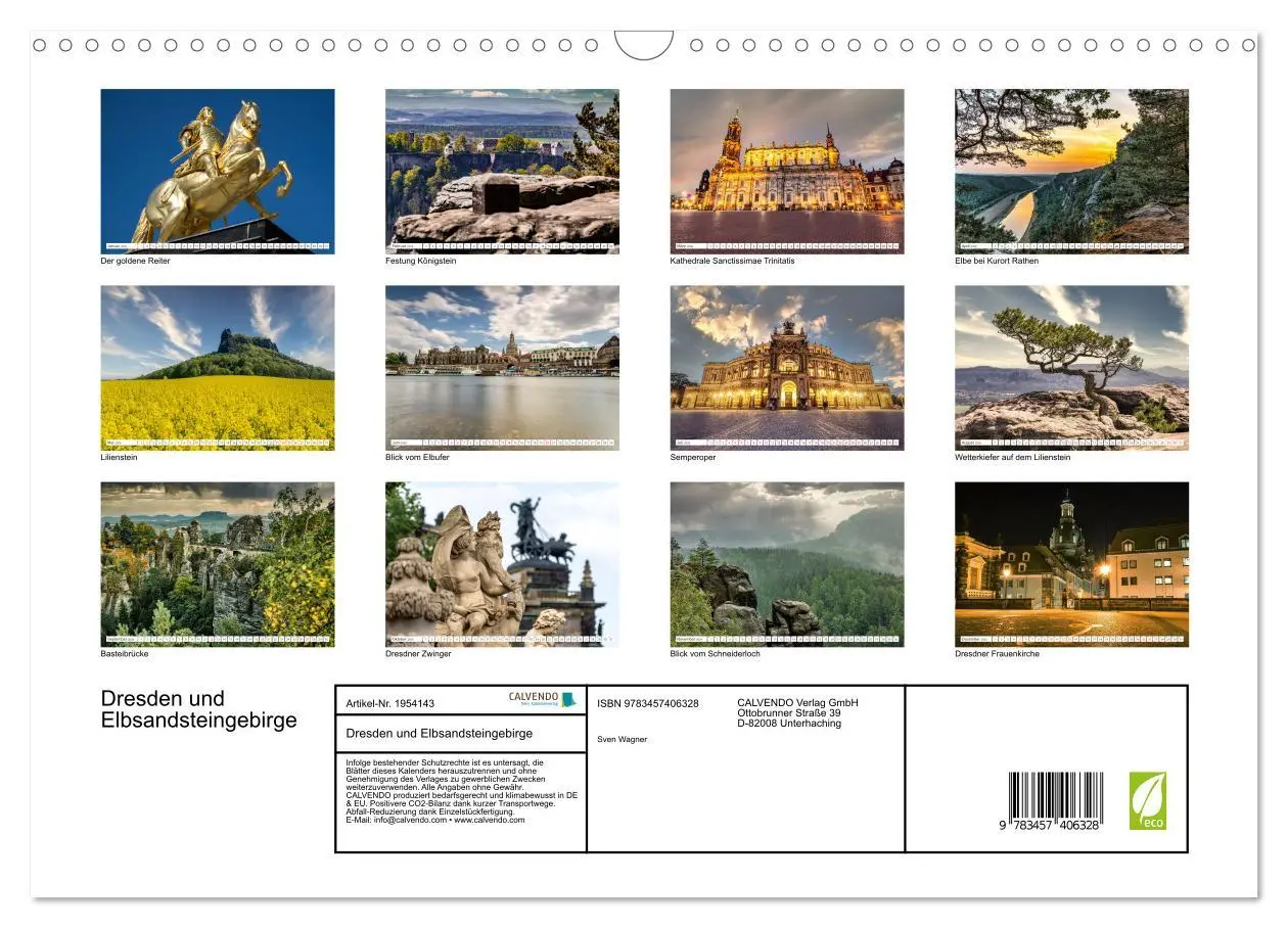 Bild: 9783457406328 | Dresden und Elbsandsteingebirge (Wandkalender 2026 DIN A3 quer),...