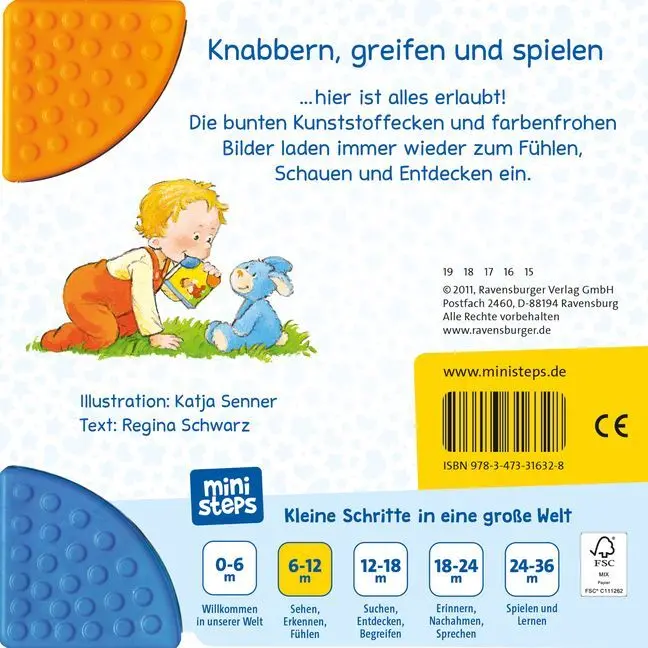 Bild: 9783473316328 | ministeps: Mein erstes Buch zum Anbeißen | Ab 9 Monaten | Schwarz