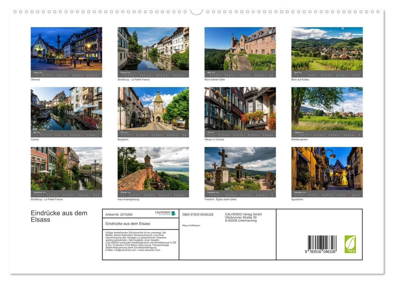 Bild: 9783516046328 | Eindrücke aus dem Elsass (hochwertiger Premium Wandkalender 2026...