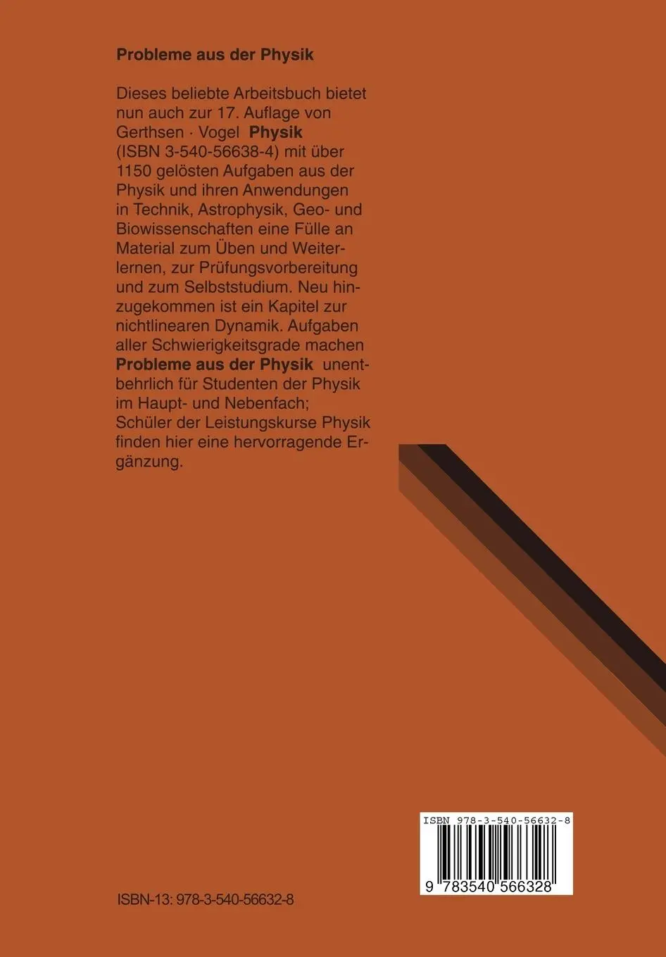 Rückseite: 9783540566328 | Probleme Aus Der Physik | H. Vogel | Taschenbuch | xiv | Deutsch