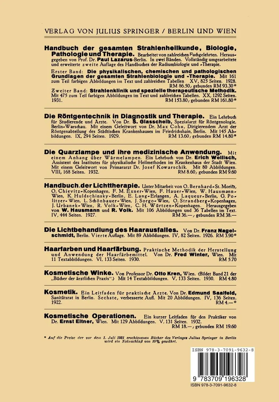Rückseite: 9783709196328 | Haare und Haarboden Schweissdrüsen · Talgdrüsen | Na Galewsky (u. a.)