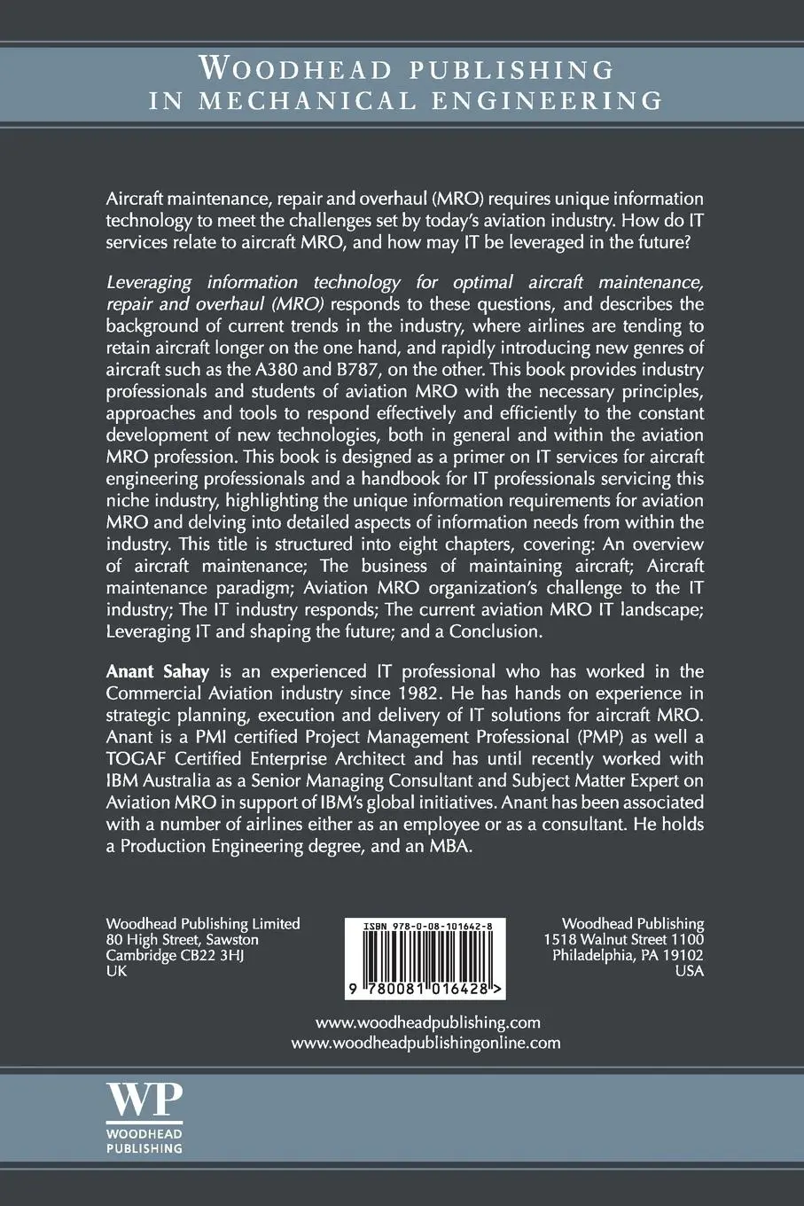 Rückseite: 9780081016428 | Leveraging Information Technology for Optimal Aircraft Maintenance,...