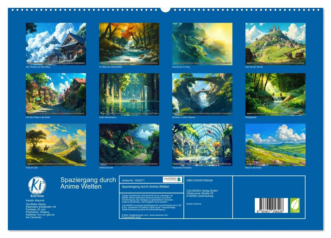 Bild: 9783457256428 | Spaziergang durch Anime Welten (hochwertiger Premium Wandkalender...