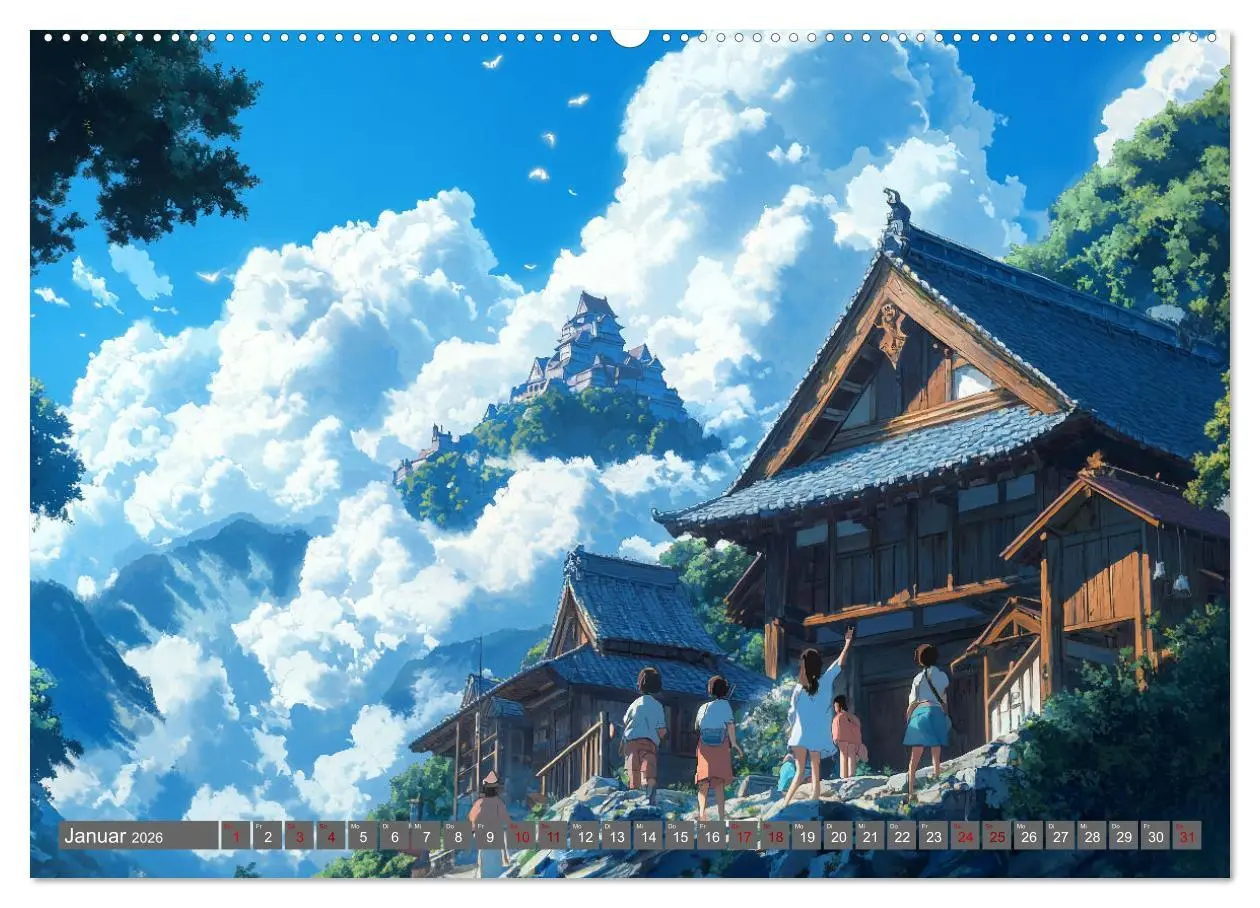 Bild: 9783457256428 | Spaziergang durch Anime Welten (hochwertiger Premium Wandkalender...