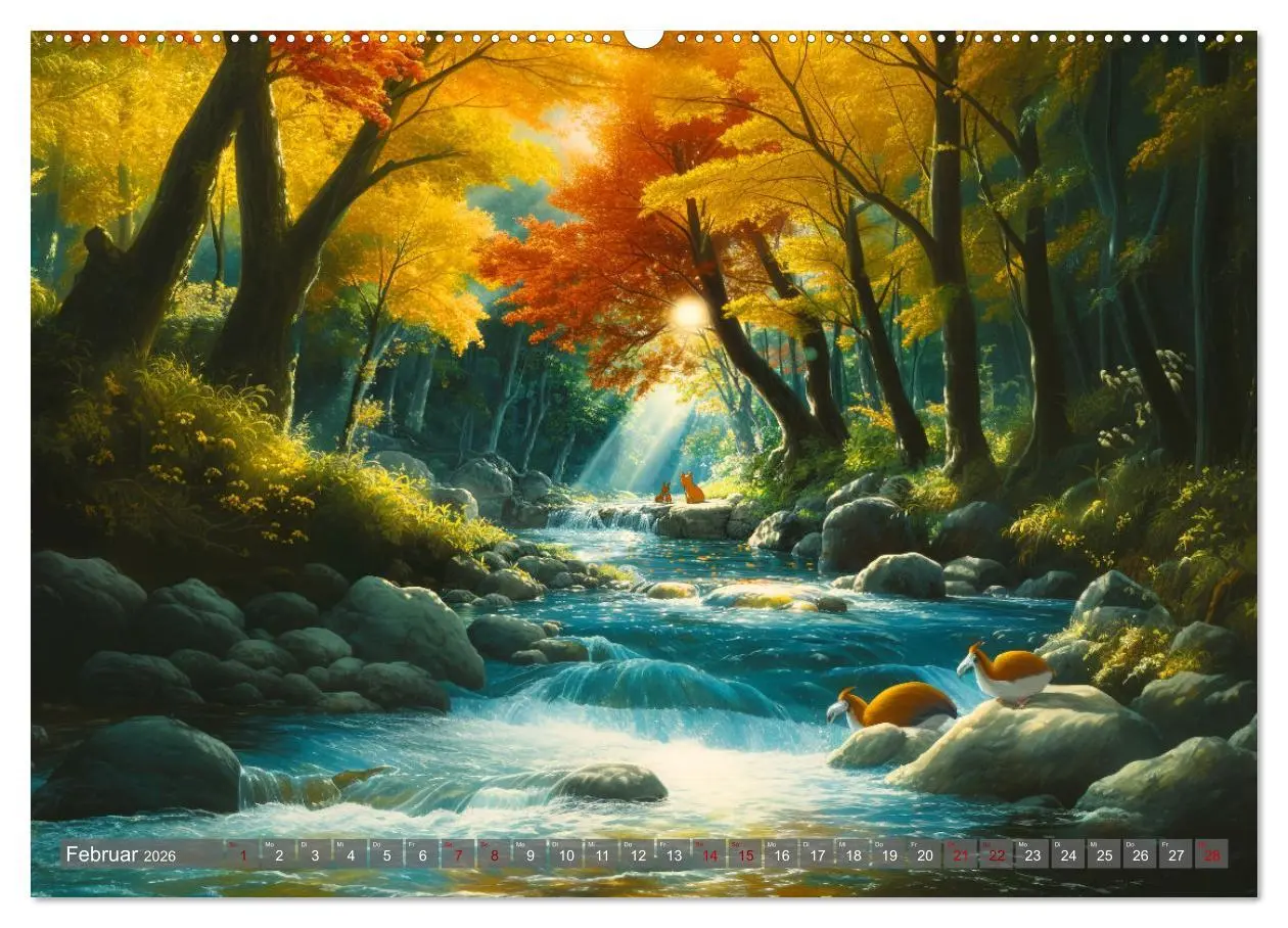 Bild: 9783457256428 | Spaziergang durch Anime Welten (hochwertiger Premium Wandkalender...