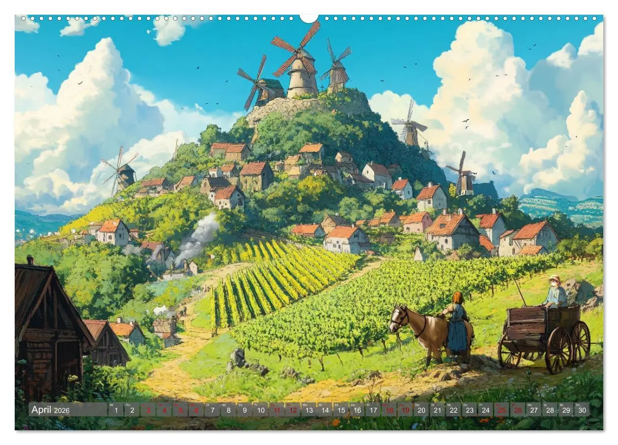 Bild: 9783457256428 | Spaziergang durch Anime Welten (hochwertiger Premium Wandkalender...
