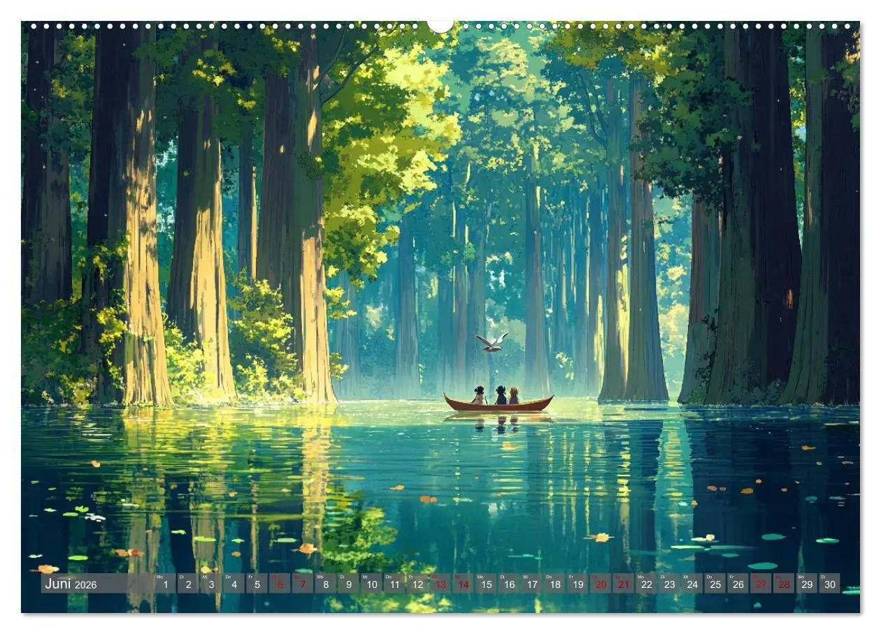 Bild: 9783457256428 | Spaziergang durch Anime Welten (hochwertiger Premium Wandkalender...