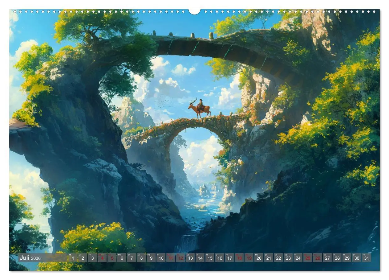 Bild: 9783457256428 | Spaziergang durch Anime Welten (hochwertiger Premium Wandkalender...