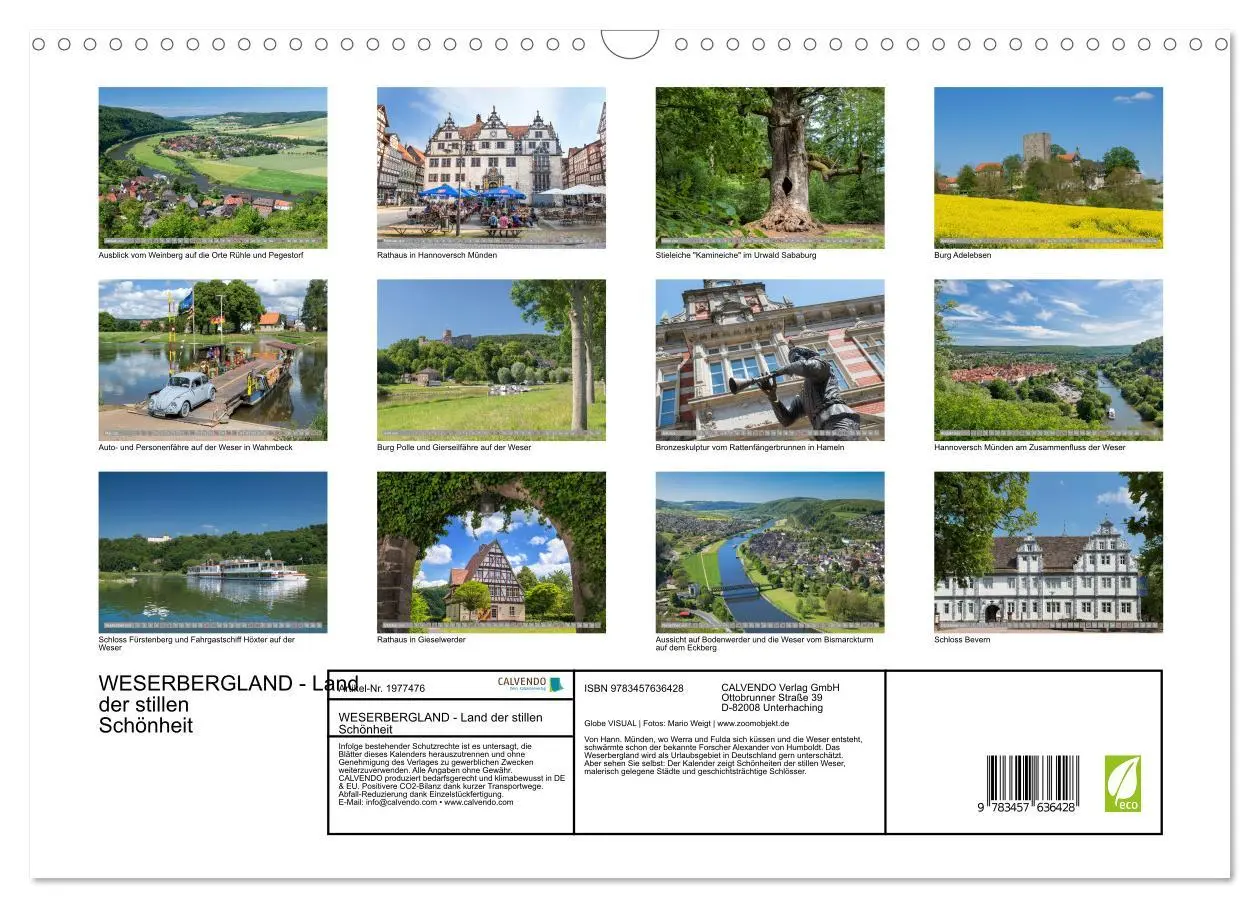 Bild: 9783457636428 | WESERBERGLAND - Land der stillen Schönheit (Wandkalender 2026 DIN...