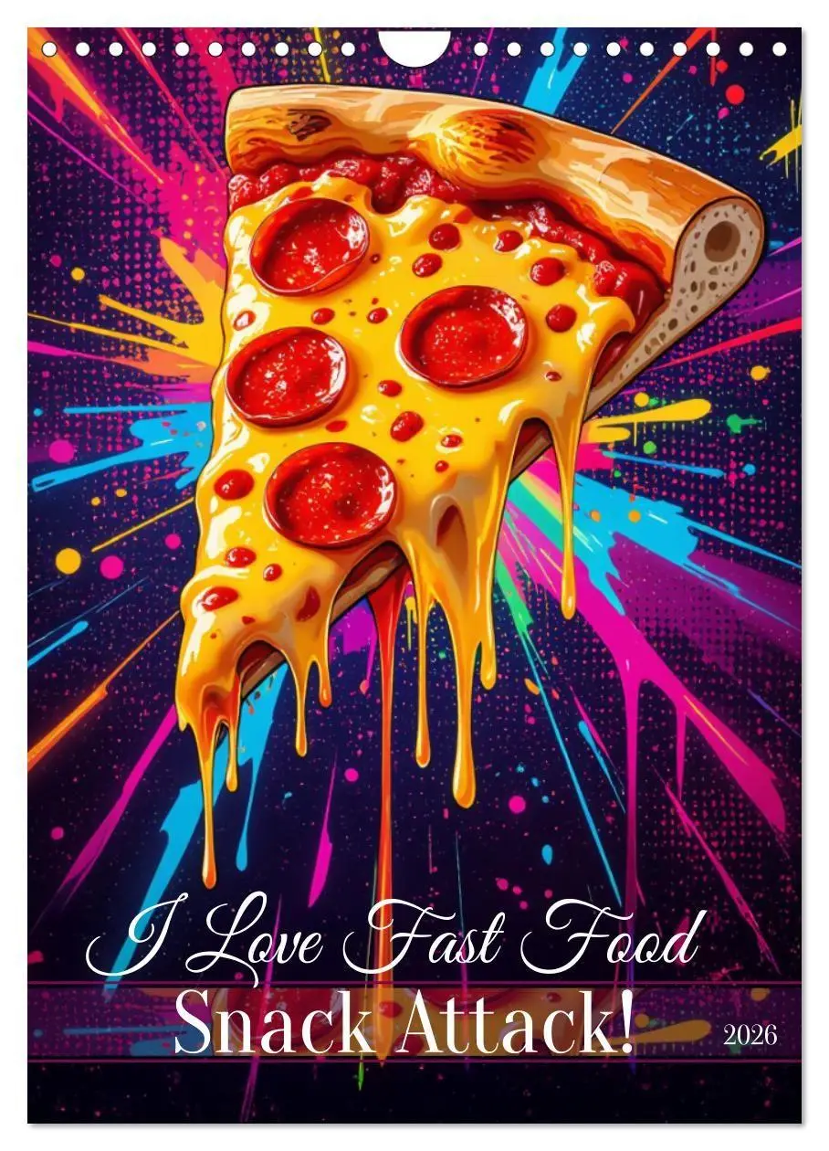 Cover: 9783516726428 | I Love Fast Food - Snack Attack! (Wandkalender 2026 DIN A4 hoch),...