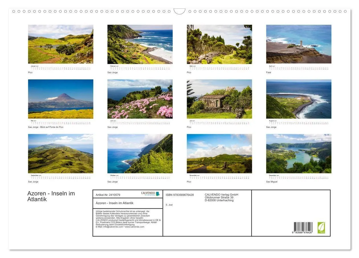 Bild: 9783569676428 | Azoren - Inseln im Atlantik (Wandkalender 2027 DIN A2 quer),...