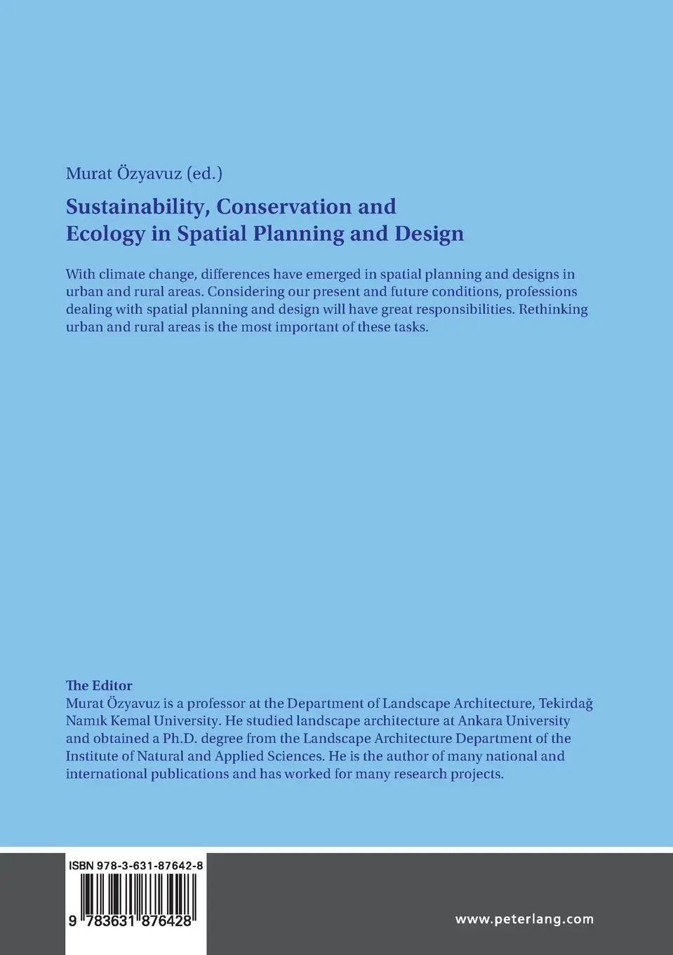 Rückseite: 9783631876428 | Sustainability, Conservation and Ecology in Spatial Planning and...