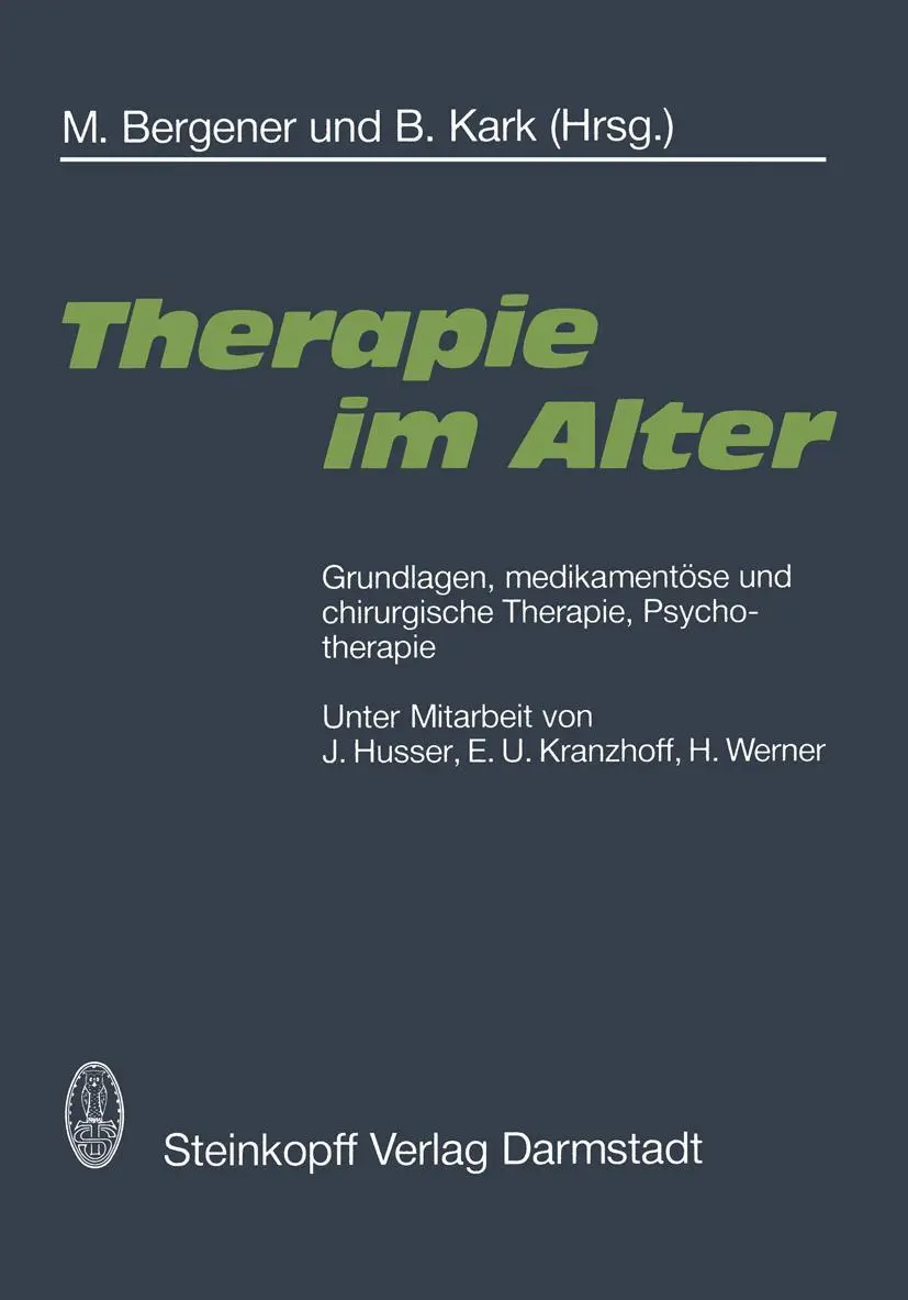 Cover: 9783798506428 | Therapie im Alter | B. Kark (u. a.) | Taschenbuch | viii | Deutsch