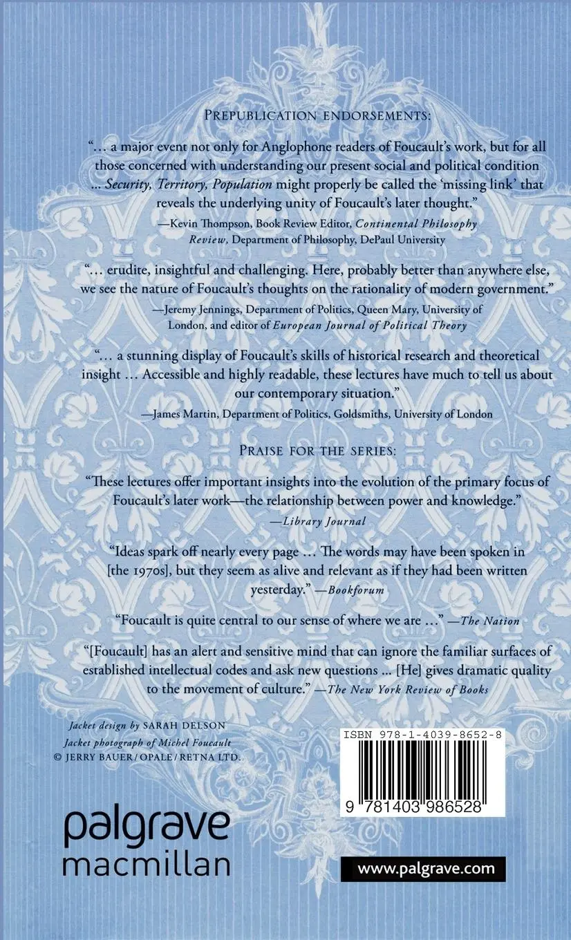 Rückseite: 9781403986528 | Security, Territory, Population | M. Foucault | Buch | Englisch | 2007