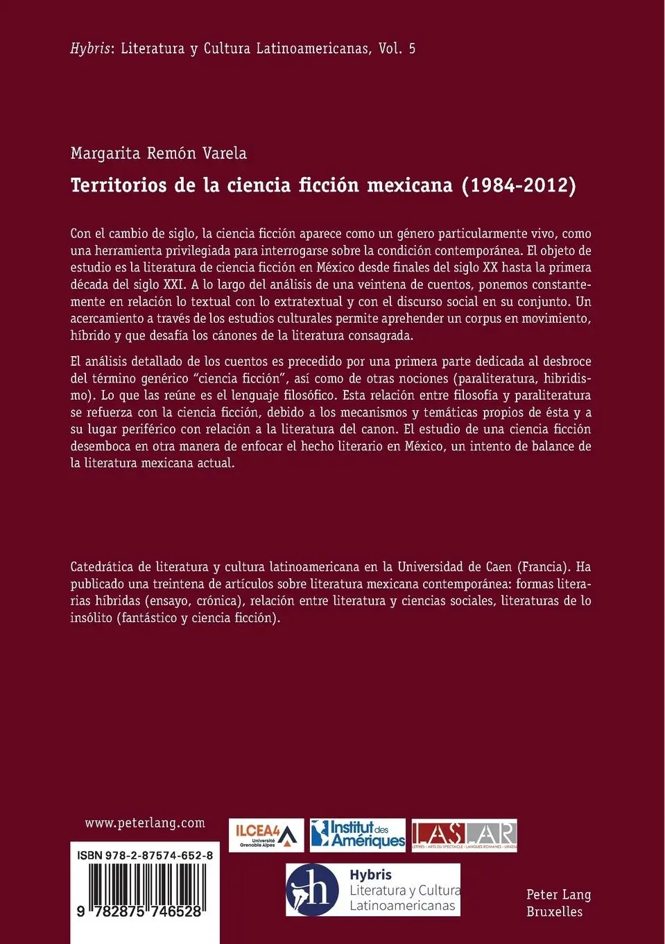 Rückseite: 9782875746528 | Territorios de la ciencia ficción mexicana (1984-2012) | Taschenbuch