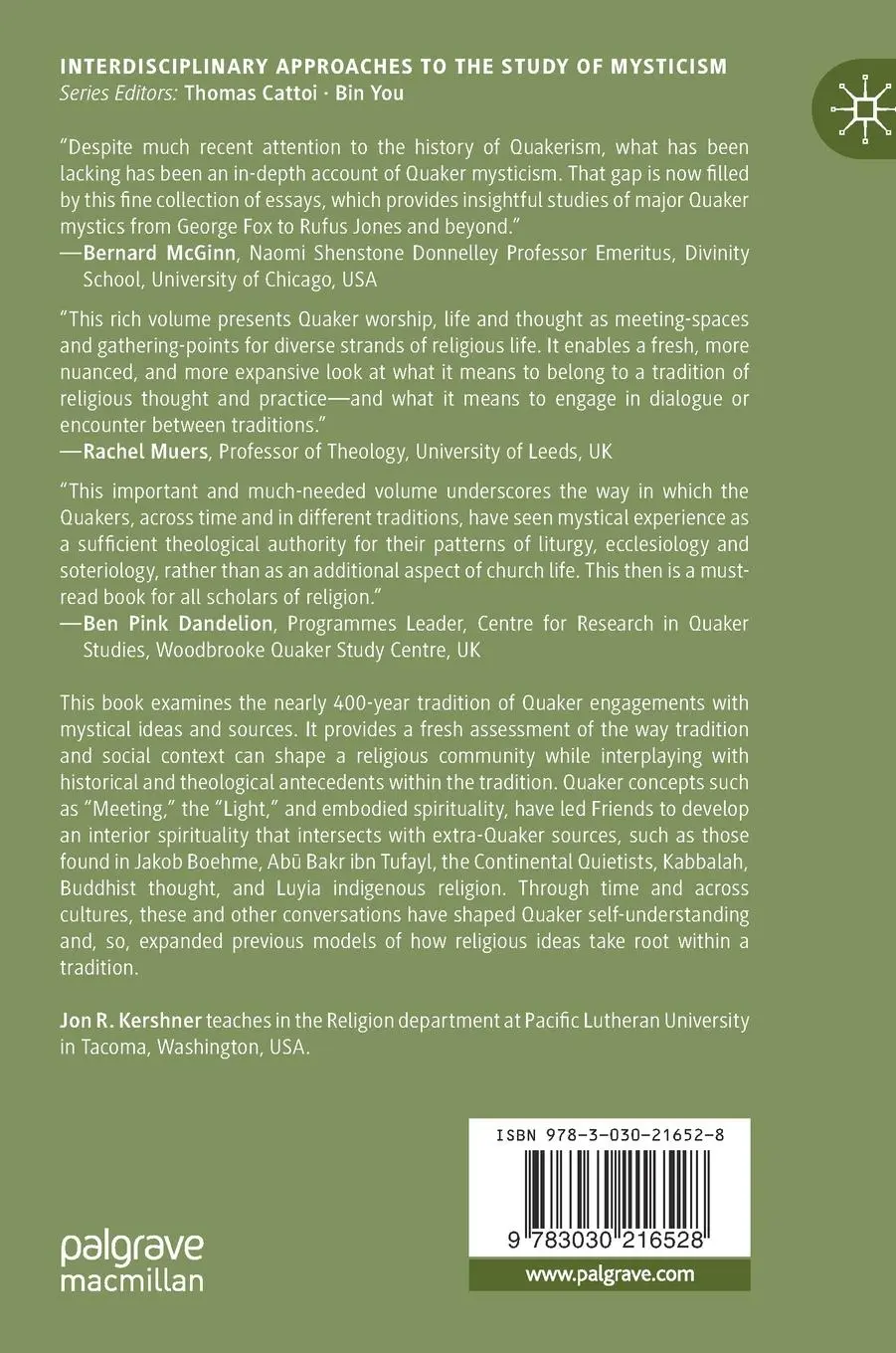 Rückseite: 9783030216528 | Quakers and Mysticism | Jon R. Kershner | Buch | xiv | Englisch | 2019