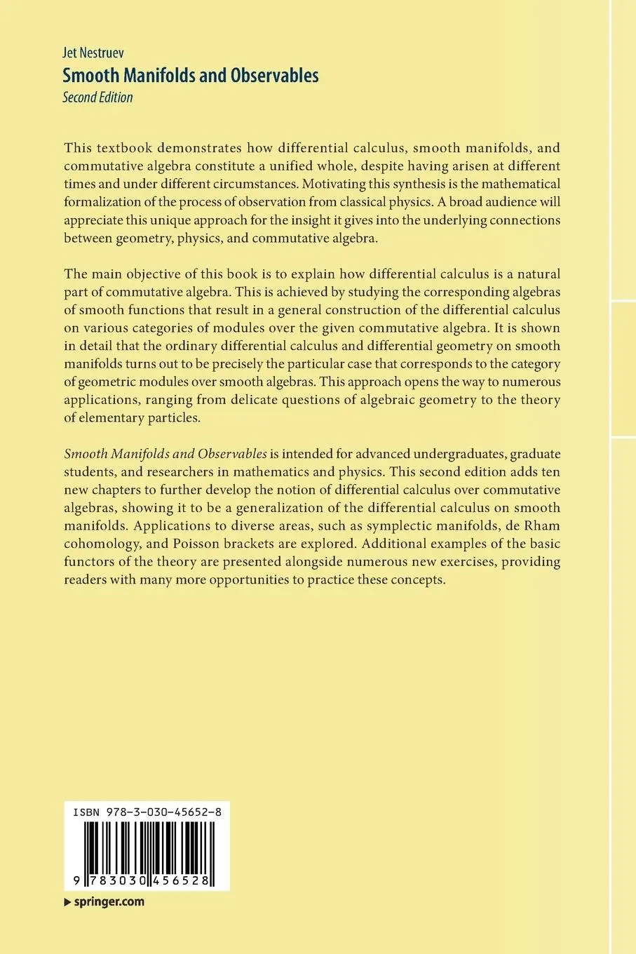 Rückseite: 9783030456528 | Smooth Manifolds and Observables | Jet Nestruev | Taschenbuch | xviii