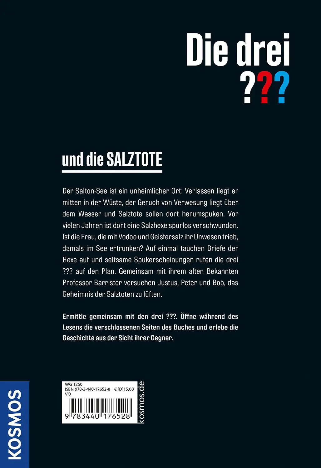 Rückseite: 9783440176528 | Die drei ??? und die Salztote | Geheimbuch | Kari Erlhoff (u. a.)