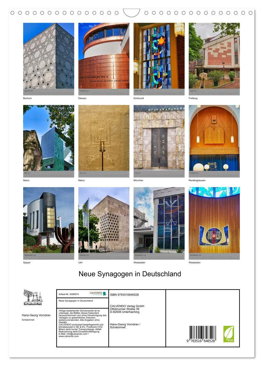 Bild: 9783516646528 | Neue Synagogen in Deutschland (Wandkalender 2026 DIN A3 hoch),...