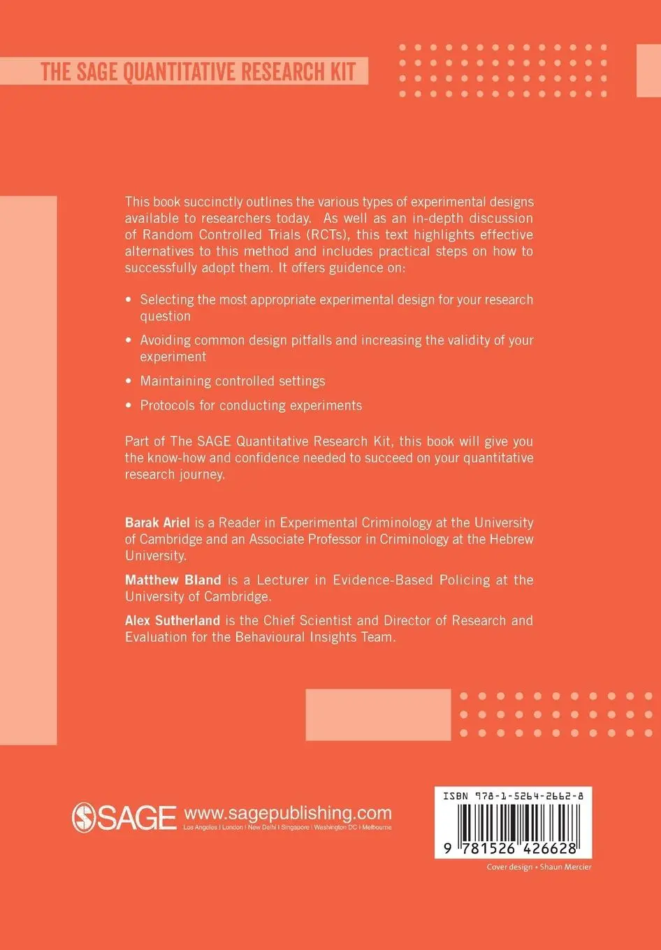 Rückseite: 9781526426628 | Experimental Designs | Barak Ariel (u. a.) | Taschenbuch | Englisch