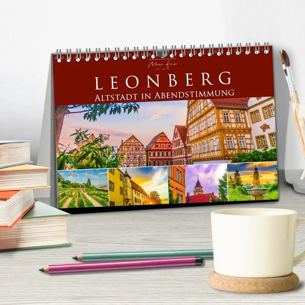 Bild: 9783457786628 | Leonberg - Altstadt in Abendstimmung (Tischkalender 2026 DIN A5...