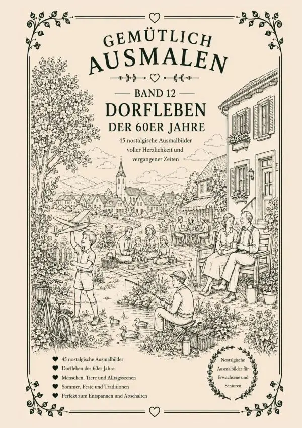 Cover: 9783565526628 | Gemütlich ausmalen - Dorfleben der 60er Jahre | Frau Guhl | Buch