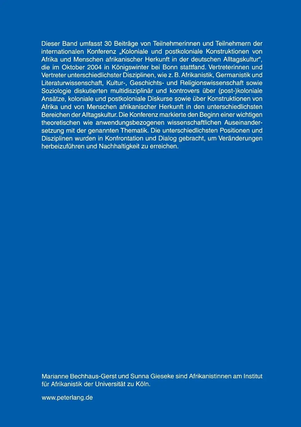 Rückseite: 9783631546628 | Koloniale und postkoloniale Konstruktionen von Afrika und Menschen...