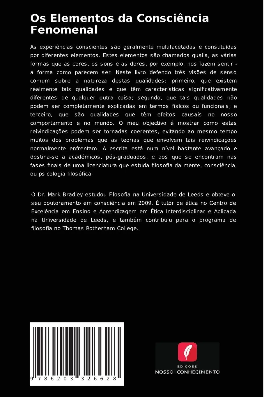 Rückseite: 9786203326628 | Os Elementos da Consciência Fenomenal | Qualia e Metafísica | Bradley