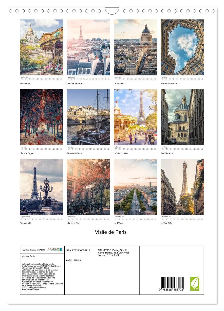 Bild: 9783516556728 | Visite de Paris (Calendrier mural 2026 DIN A3 horizontal), CALVENDO...