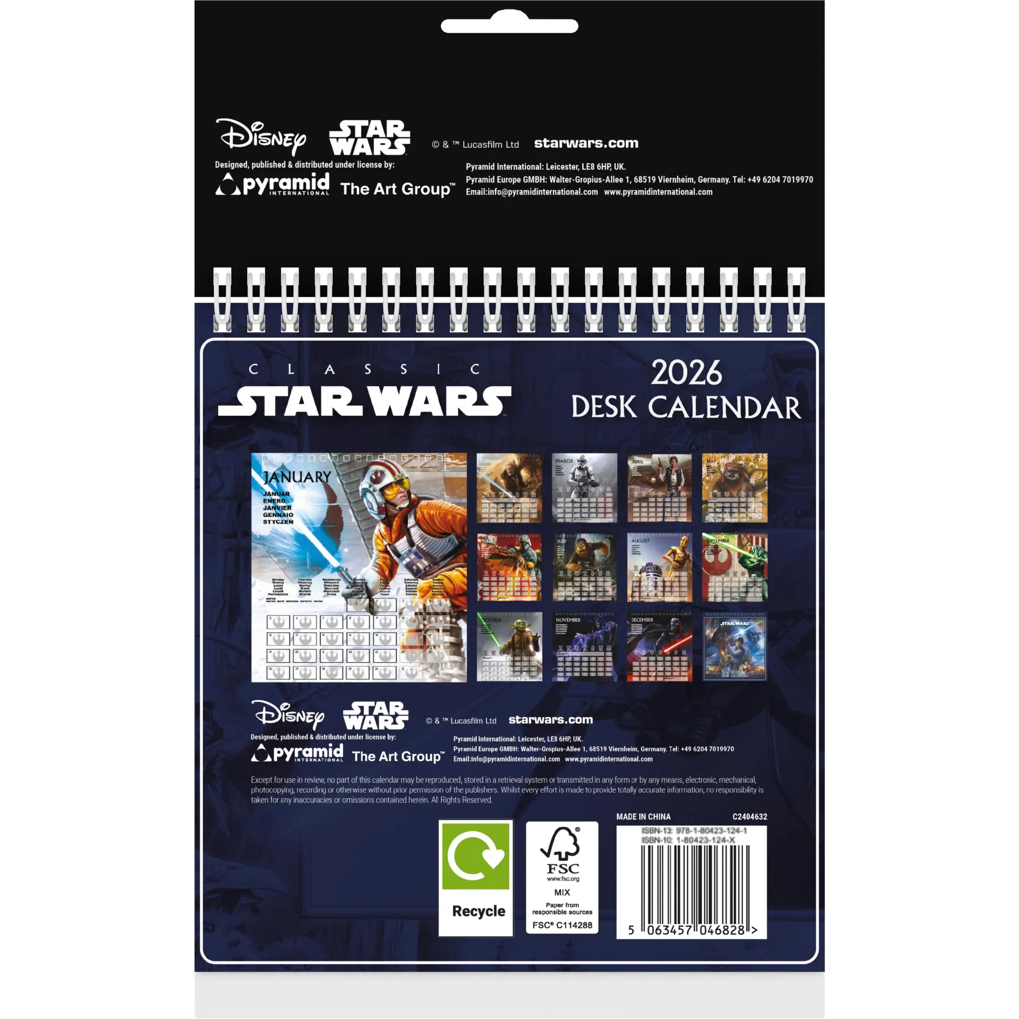 Rückseite: 5063457046828 | STAR WARS (CLASSIC) - Tischaufstellkalender im Format 16 x 17 | 28 S.