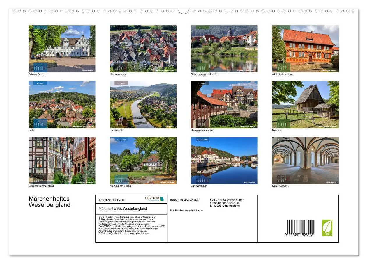 Bild: 9783457526828 | Märchenhaftes Weserbergland (hochwertiger Premium Wandkalender 2026...