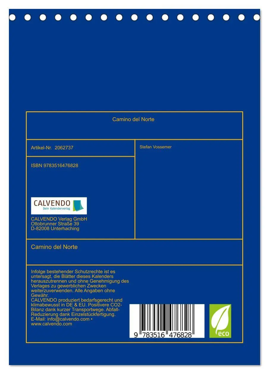 Bild: 9783516476828 | Camino del Norte (Tischkalender 2026 DIN A5 hoch), CALVENDO...