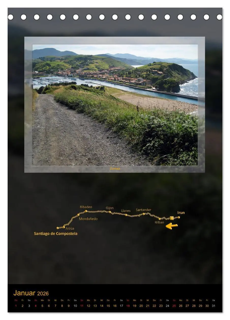 Bild: 9783516476828 | Camino del Norte (Tischkalender 2026 DIN A5 hoch), CALVENDO...