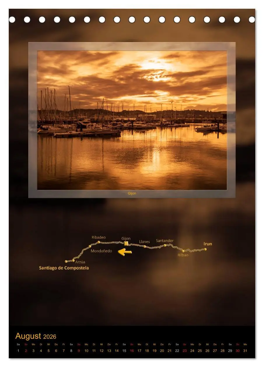 Bild: 9783516476828 | Camino del Norte (Tischkalender 2026 DIN A5 hoch), CALVENDO...