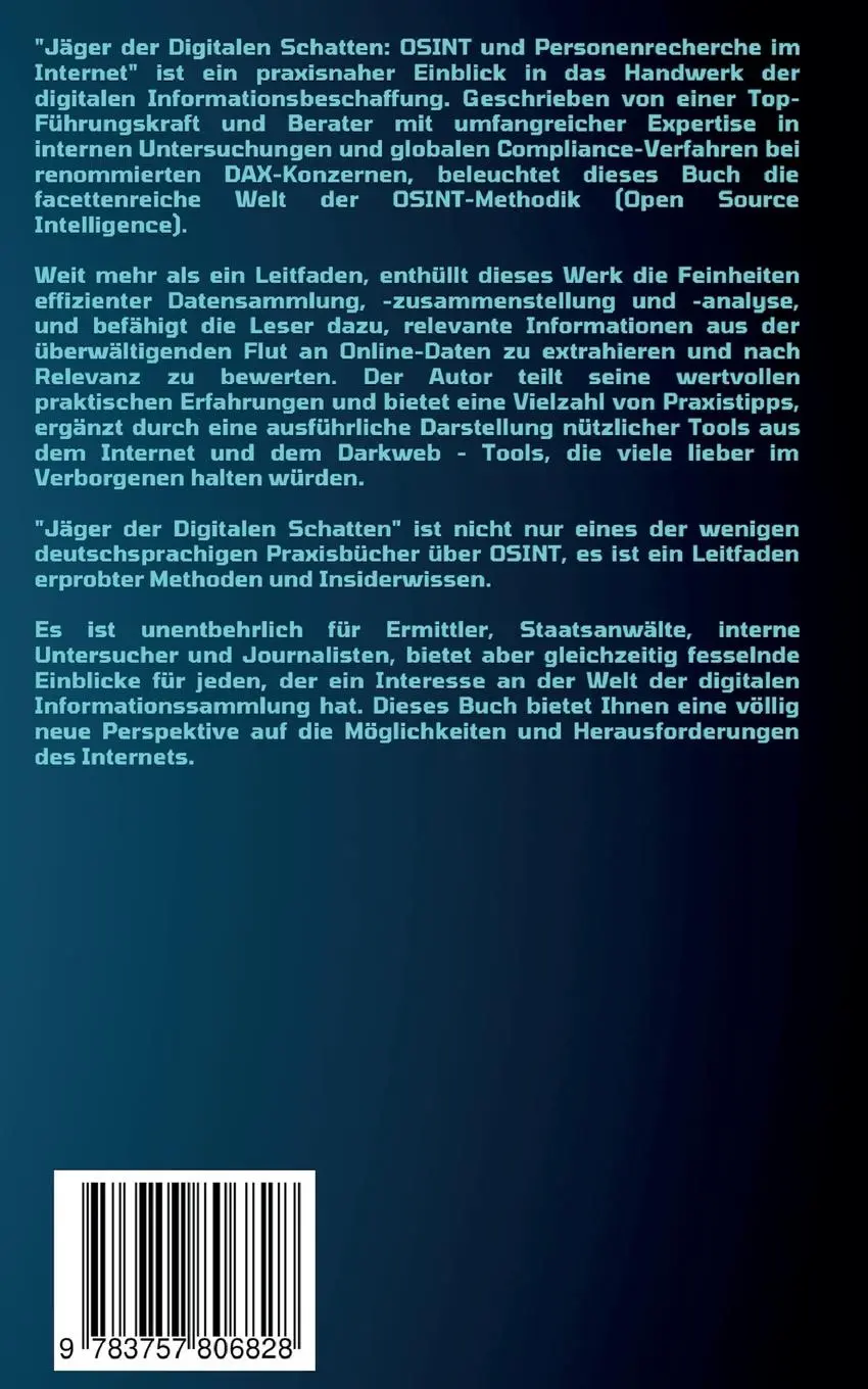 Rückseite: 9783757806828 | Jäger der Digitalen Schatten | Michael Harms | Taschenbuch | 236 S.
