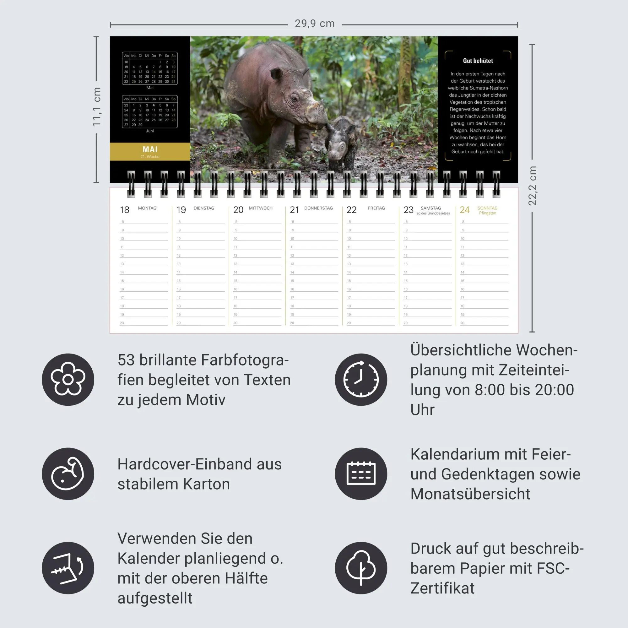 Bild: 9783840036828 | Naturparadiese Premium-Tischplaner 2026 - Wochenkalender mit 53...