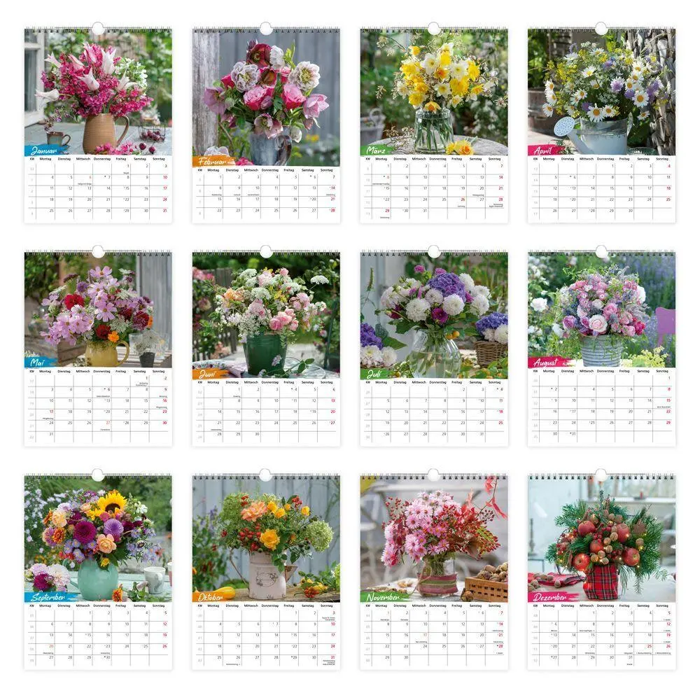 Bild: 9783988026828 | TRÖTSCH - Notizkalender zum Hängen Blumen 2027 | KG | Kalender | 24 S.