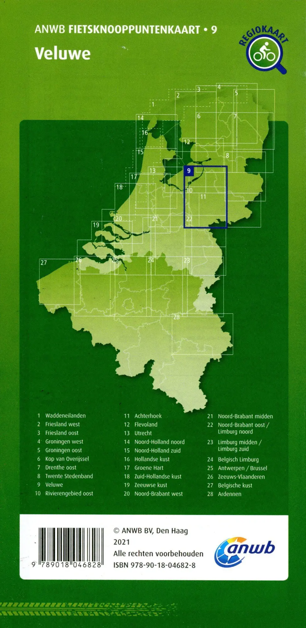 Bild: 9789018046828 | Veluwe (Zwolle / Apeldoorn / Arnhem) 1:100 000 | (Land-)Karte | 2020