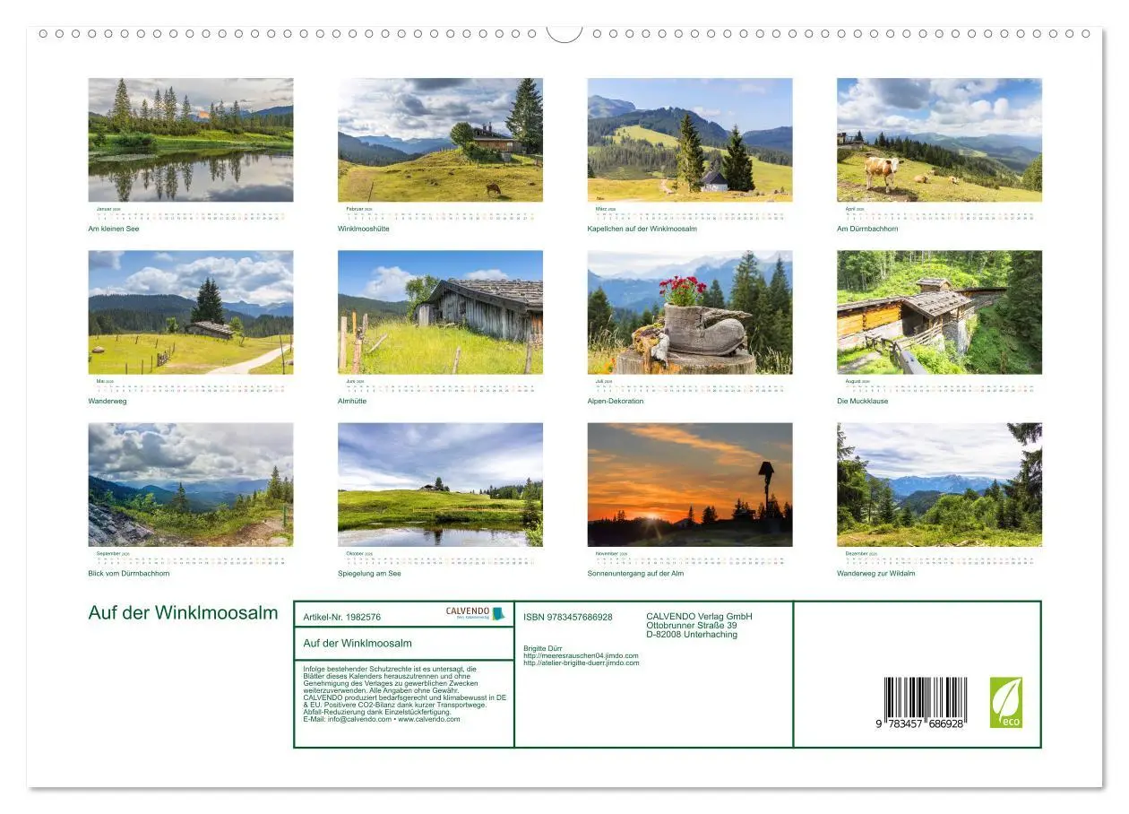 Bild: 9783457686928 | Auf der Winklmoosalm (hochwertiger Premium Wandkalender 2026 DIN A2...