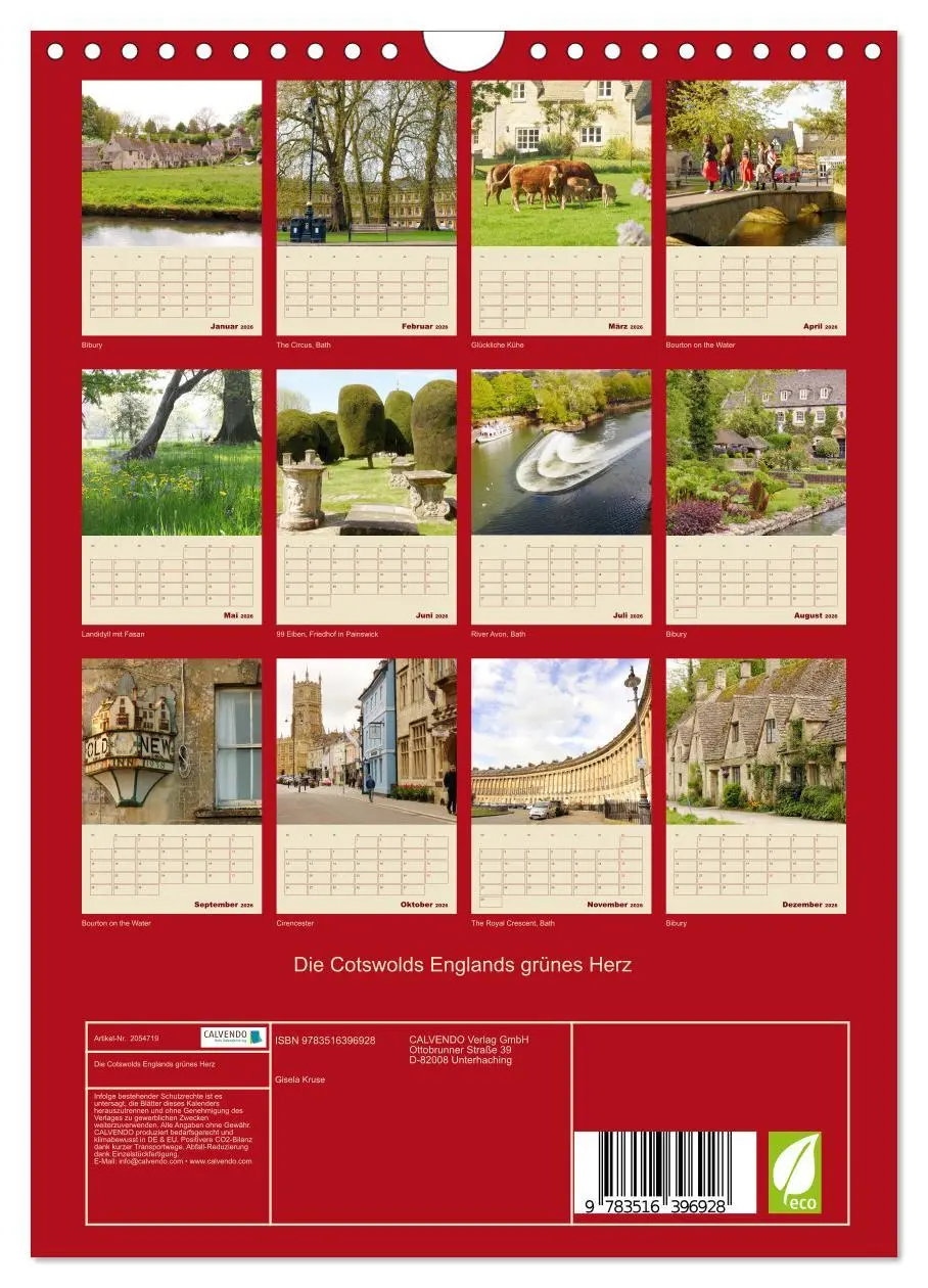 Bild: 9783516396928 | Die Cotswolds Englands grünes Herz (Wandkalender 2026 DIN A4 hoch),...