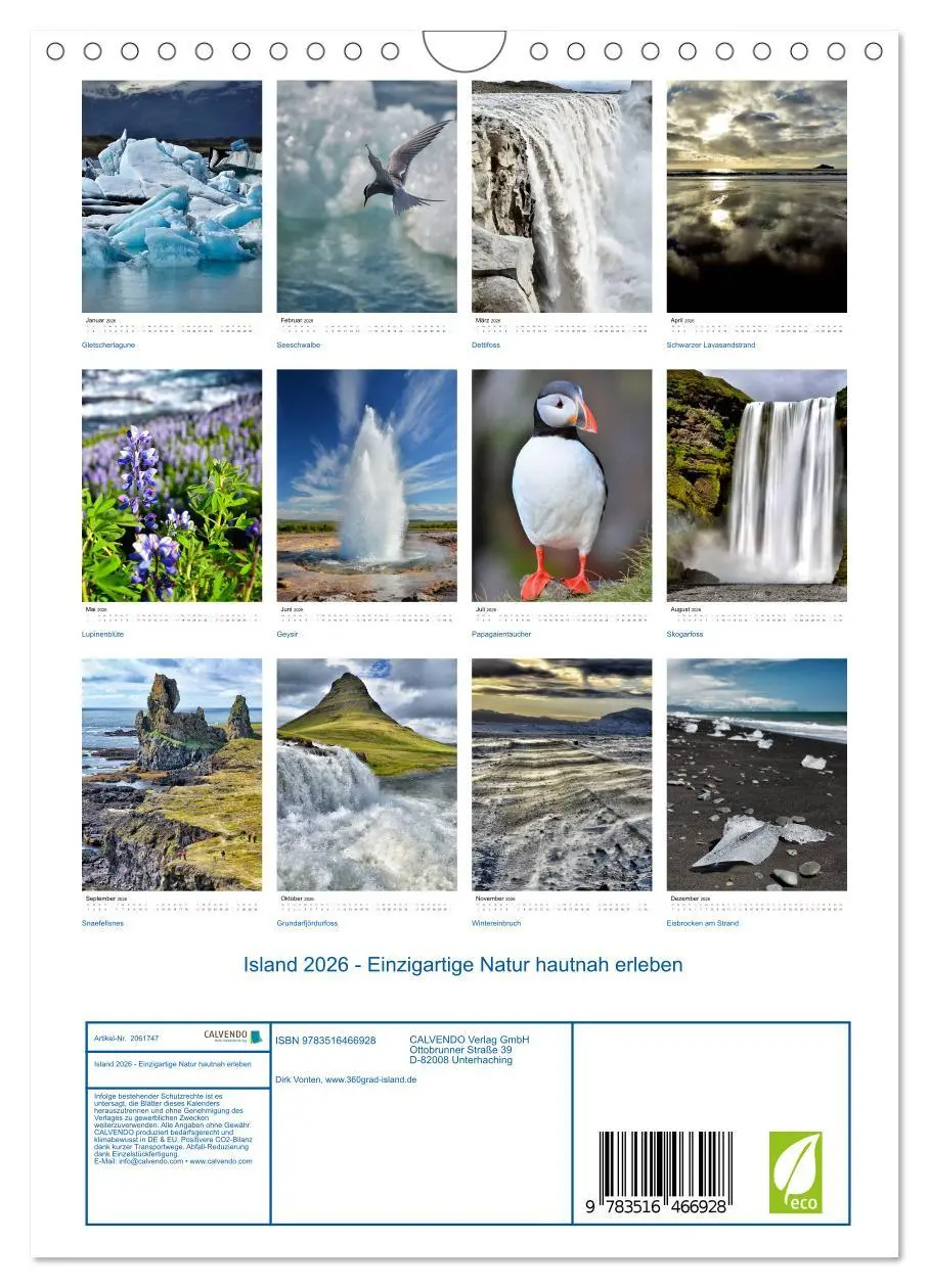 Bild: 9783516466928 | Island 2026 - Einzigartige Natur hautnah erleben (Wandkalender 2026...