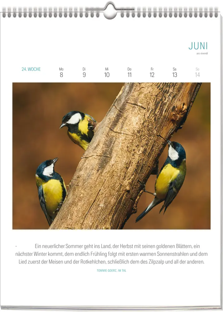 Bild: 9783747206928 | Literarischer Vogelkalender 2026 | Wochenkalender | ars vivendi Verlag