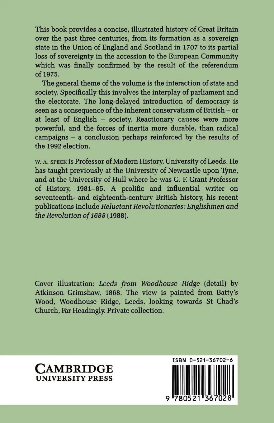 Rückseite: 9780521367028 | A Concise History of Britain, 1707 1975 | William Allen Speck (u. a.)